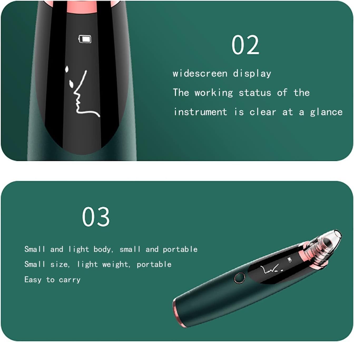 Outil d'aspiration de points noirs – Outil d'extraction de comédons d'acné, extracteur de boutons de nettoyage du visage, aspirateur de pores for enlever les points noirs, nettoyeur de pores du