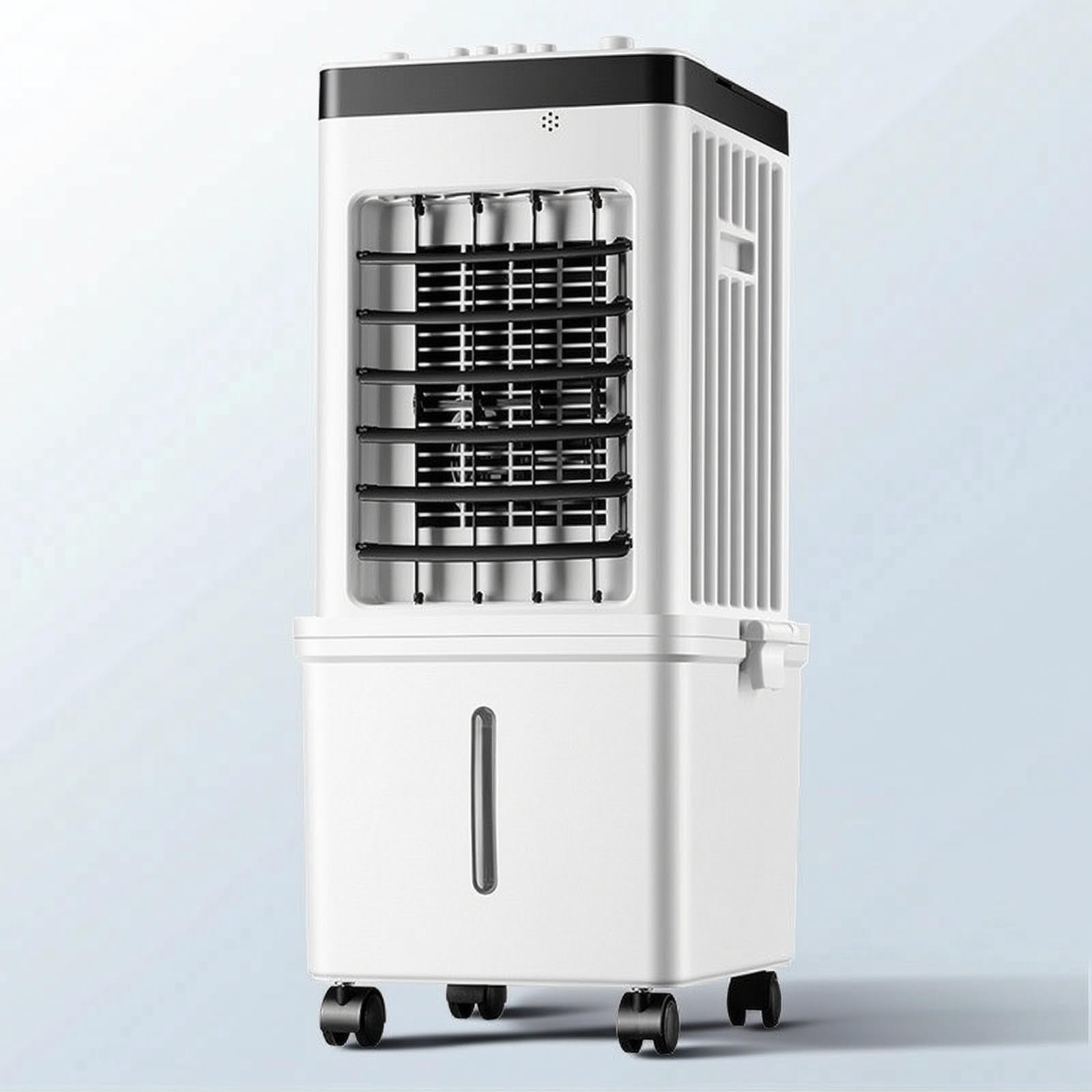 LOVIVER Ventilador de Refrigeración para Hogar de Pie de Aire Climatizador Ventilador Portátil con Rejilla Frontal y Depósito Inferior Adecuado para Apartamento Oficina Sala de Estudio