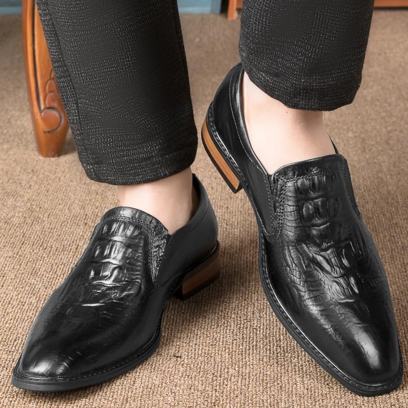 Mens Dress Oxford Formal Shoes Anti-Slip Shoe for Business Office Party Wedding Slip-on Business Burnished Leather Plain Toe2