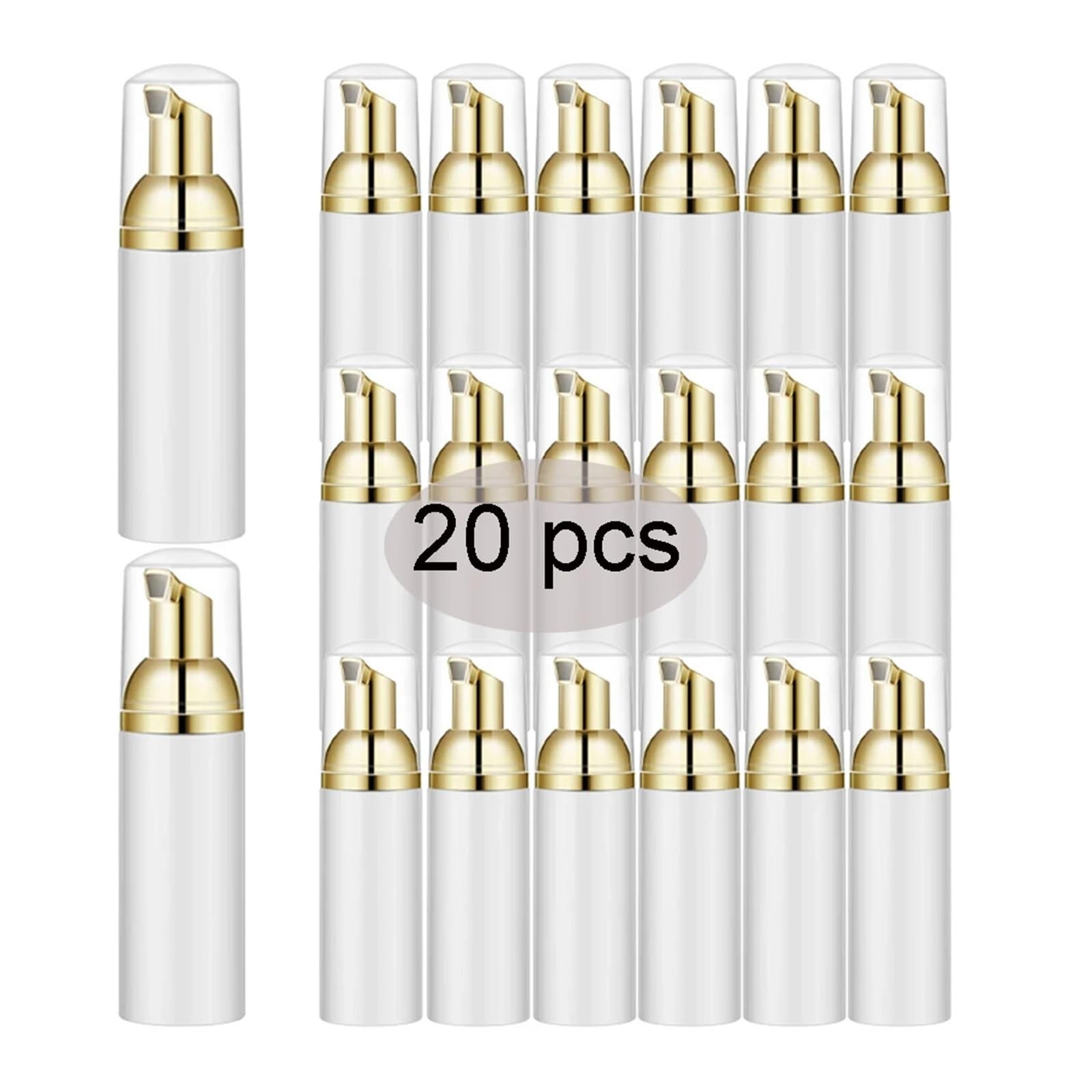 20 szt. 60 ml podróżne butelki z pompką piankową do dozownika płynów wielokrotnego użytku (20 szt., W-GOLD-T)