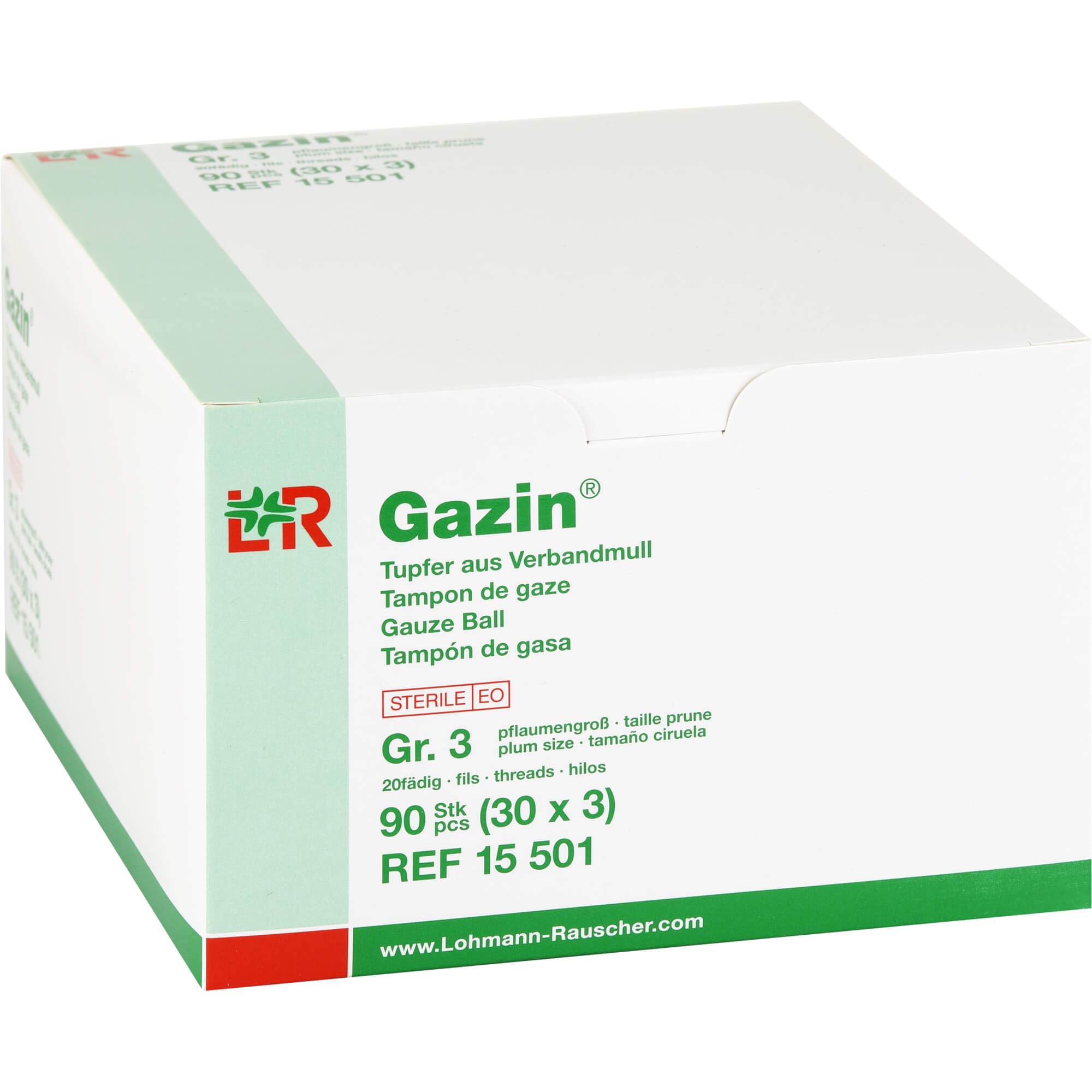 Gazin Tupfer pflaumengroß steril Gr. 3, 90 St. Tupfer