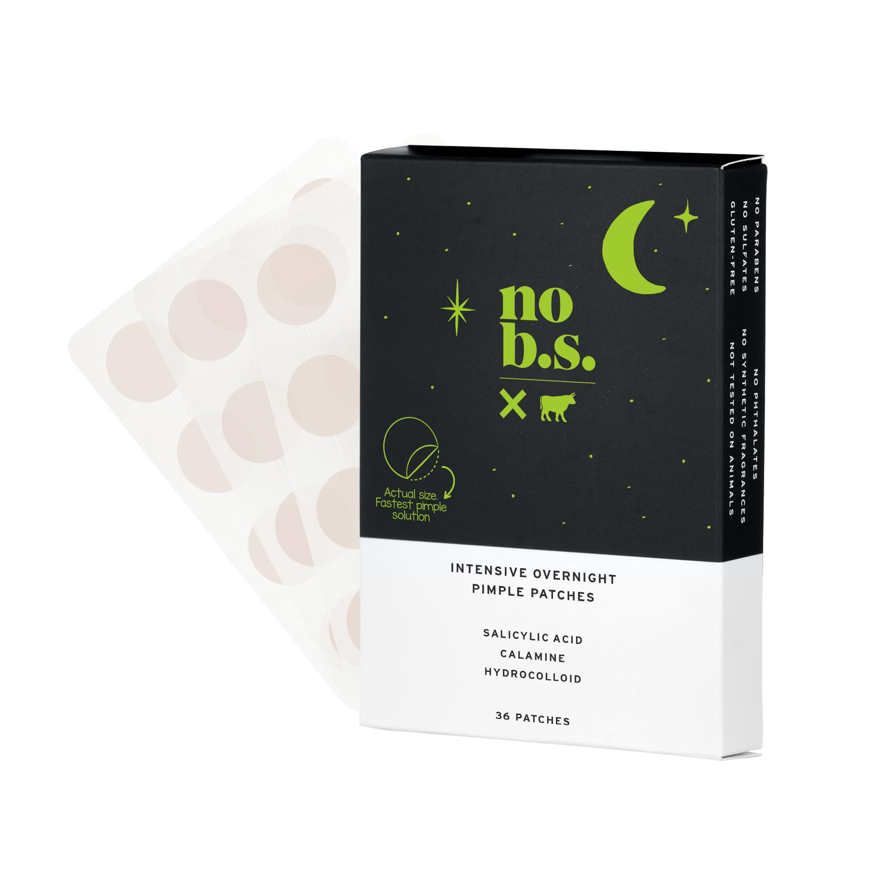 No Bad Stuff - Intensive Overnight Pimple Patches with Hydrocolloid Salicylic Acid Calamine Pimple Patches for Face Invisible