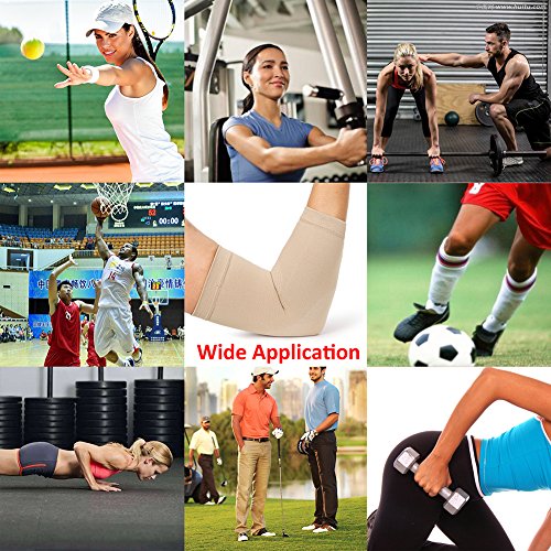 Tofly® Elbow Compression Sleeves For Unisex, 20-30 Mmhg Tennis Elbow Brace Support - Tendonitis And Tennis Arm Sleeves For Pain Relief & Arthritis, Elbow Protector Support Wrap For Recovery, Beige S #TOP5
