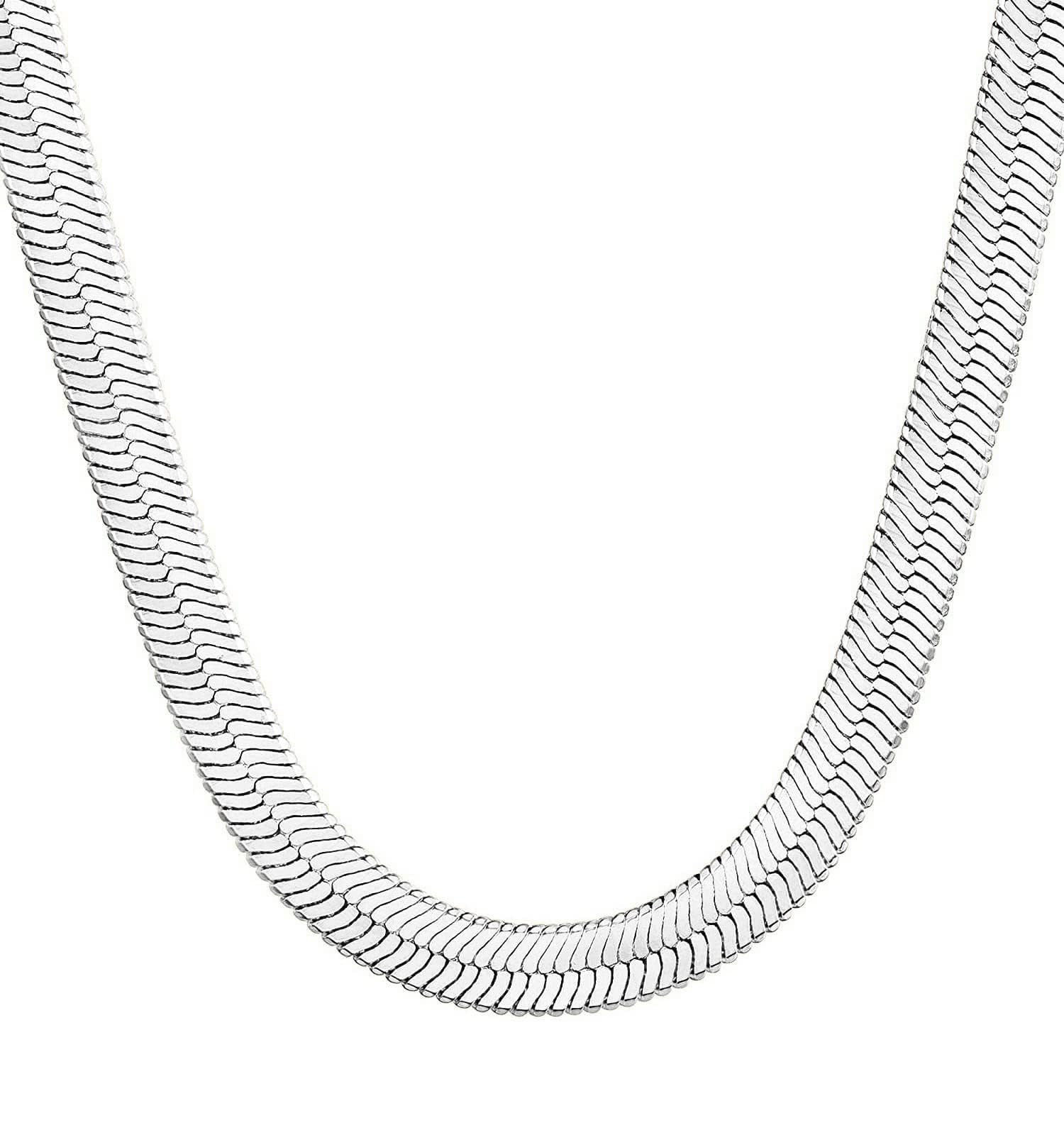 DEARMAY 14K Gold Plated Necklaces for Women, Dainty Gold Herringbone Choker Necklace Thin Layered Snake Chain Jewelry for Gifts