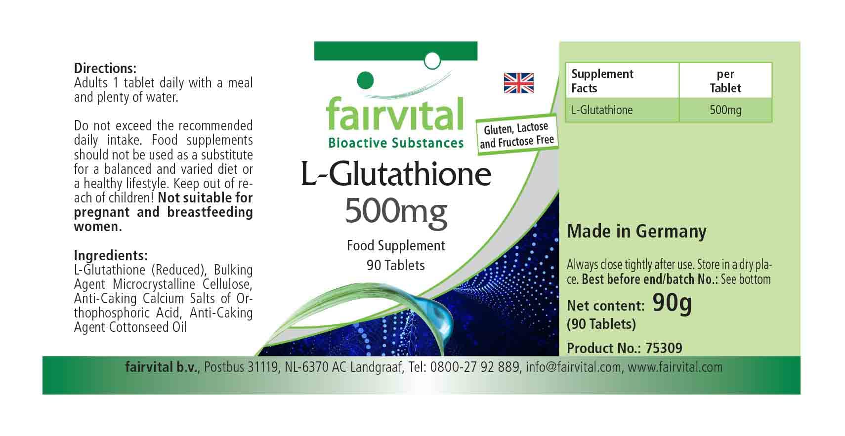 recommended daily intake of glutathione Reduced Glutathione 90 Capsules main image 1