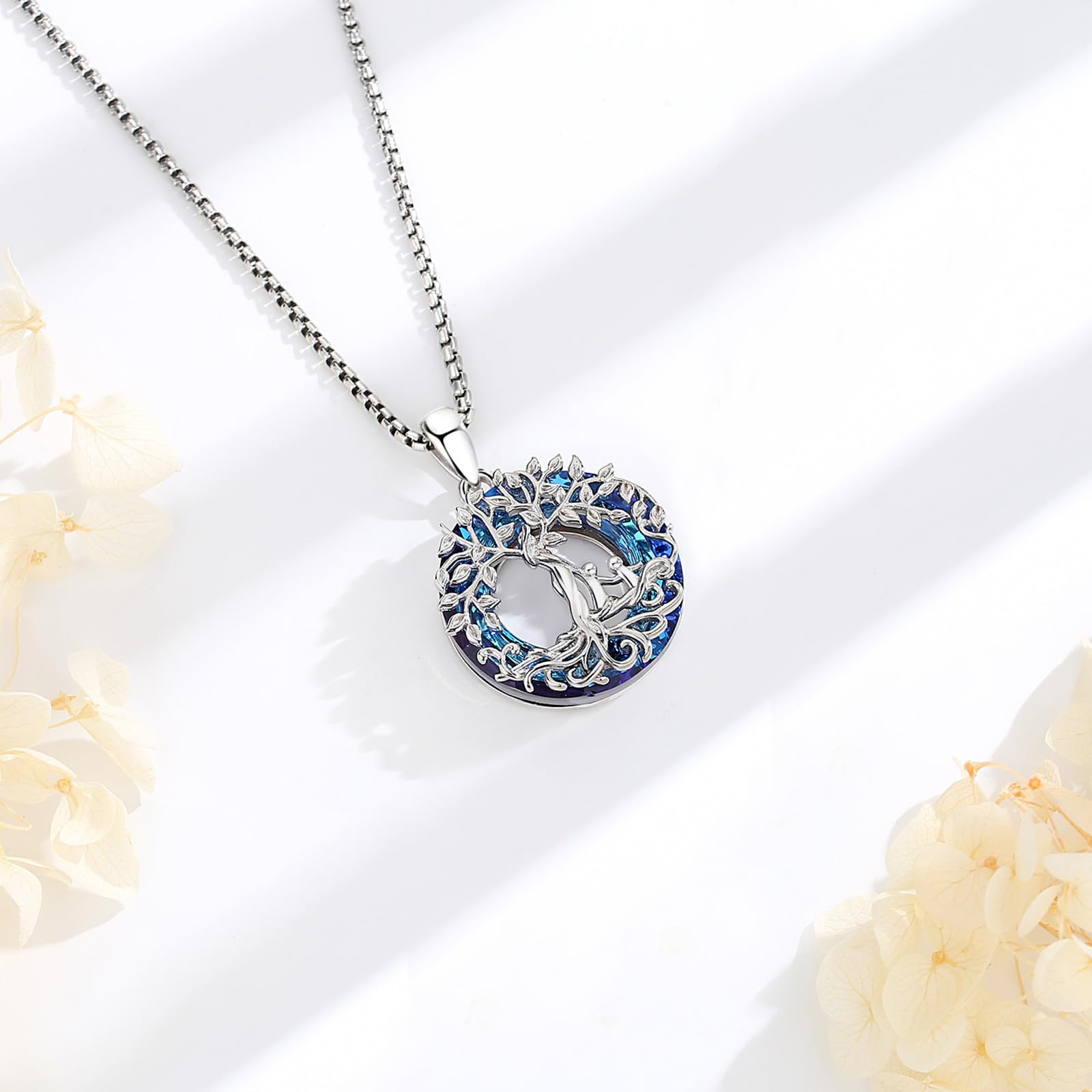 AEONSLOVE Colgante Árbol de la Vida Plata de Ley 925 para Madre e Hija Collar Arbol de la Vida Mujer con Cristal Turquesa Malaquita Collares el Arbol de la Vida Regalos Dia de la Madre