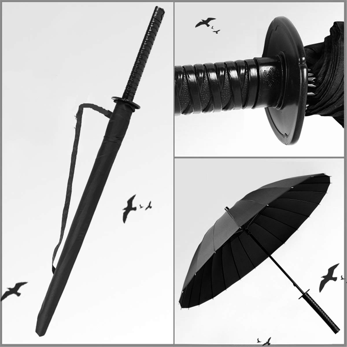 huyiko Ombrello Samurai New Samurai Ombrello Long Ninja Katana Giapponese, 37 x 2.75 x 2.75 inches