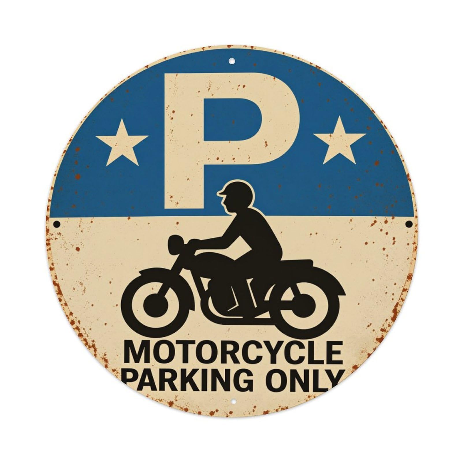 Motorcycle Parking Sign Pattern Print Metal Tin Sign Vintage Garden Bedroom Cafe Bar Man Cave Home Wall Decor Metal Poster 8x8 inches