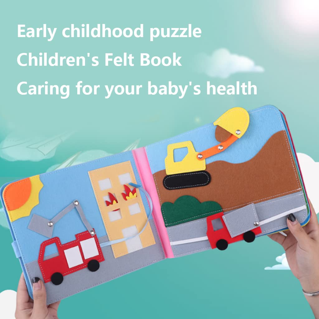 Libro in Feltro Libro 3D Morbido Apprendimento precoce Giocattolo per Lo Sviluppo Panno didattico visivo interattivo per 3M+