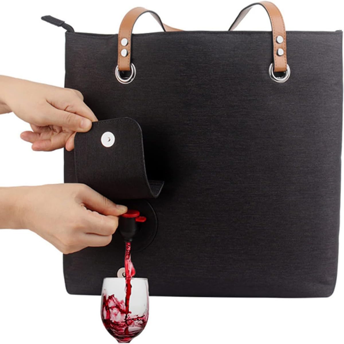 Paquet de Rangement à Vin Isotherme Noir en Tissu Oxford pour Bouteille