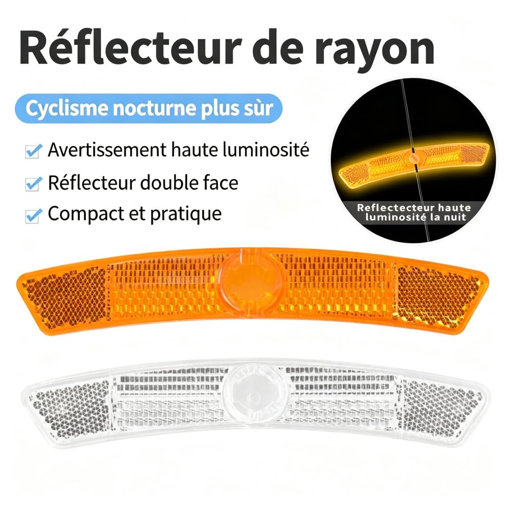 Reflektierende Platte für Fahrradspeichen, Länge 12,5 cm, reflektierendes Zubehör für Fahrradspeichen, reflektierende Platte für Speichen, Nachtfahrausrüstung, wetterfest