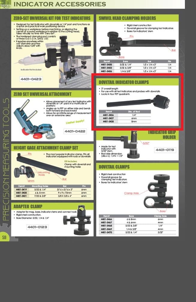 HHIP 4401-0426 Dovetail Indicator Holder with 1/4" Shank