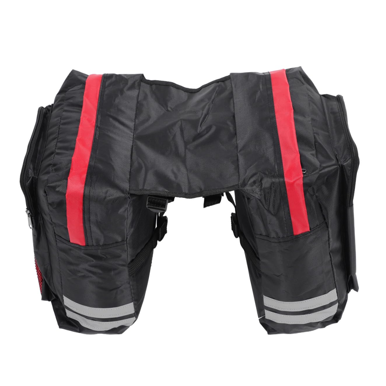 BESPORTBLE Borsa Posteriore per Portapacchi Bici Rossa, Pvc, Capiente | Installazione Semplice, Tasche a Rete per Oggetti Piccoli, Compatibile Fanale Posteriore