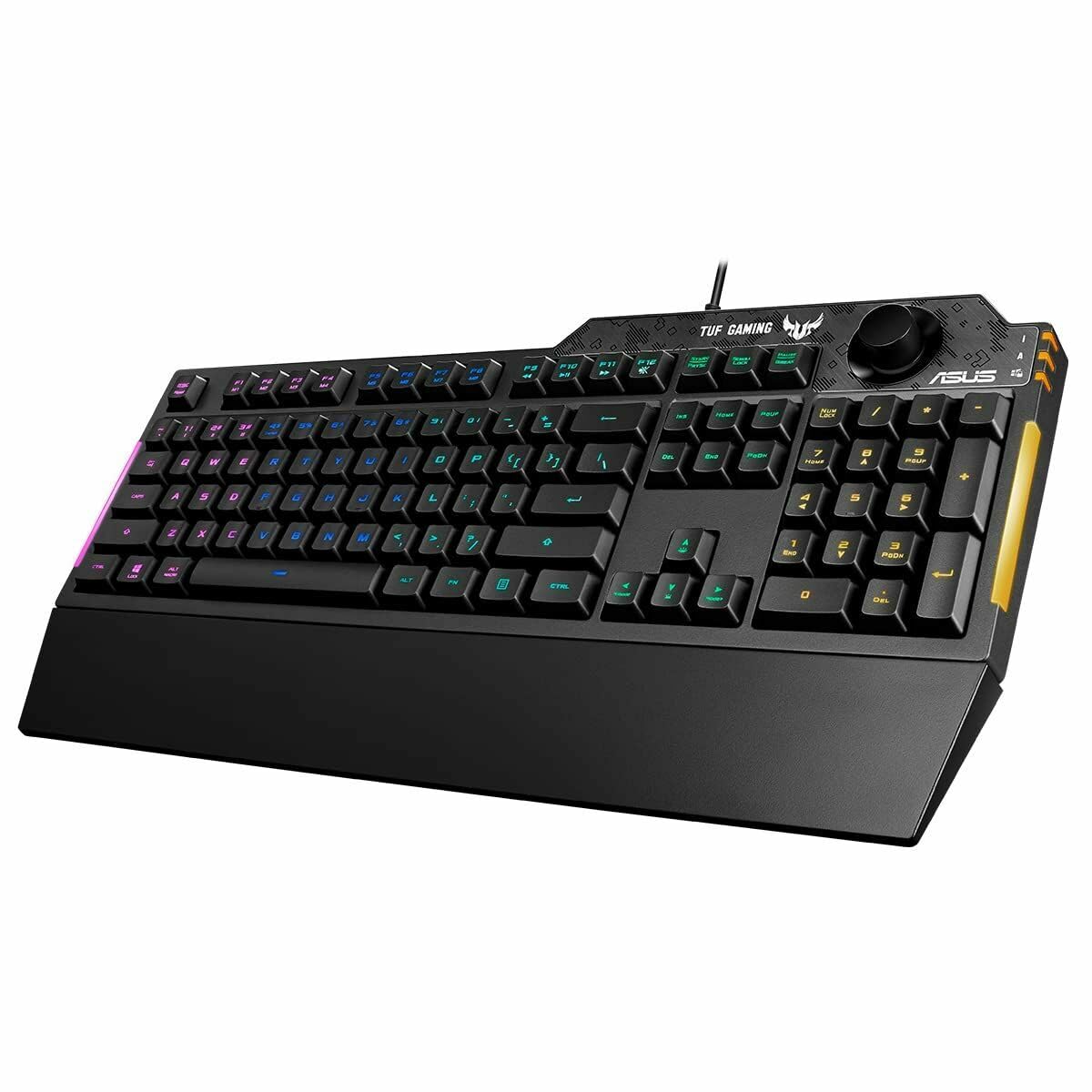 ASUS TUF Gaming K1 - RGB Keyboard with Volume Control (Splatter Resistance, Side Light Bar and Armoury Crate) Black - Spanish QWERTY