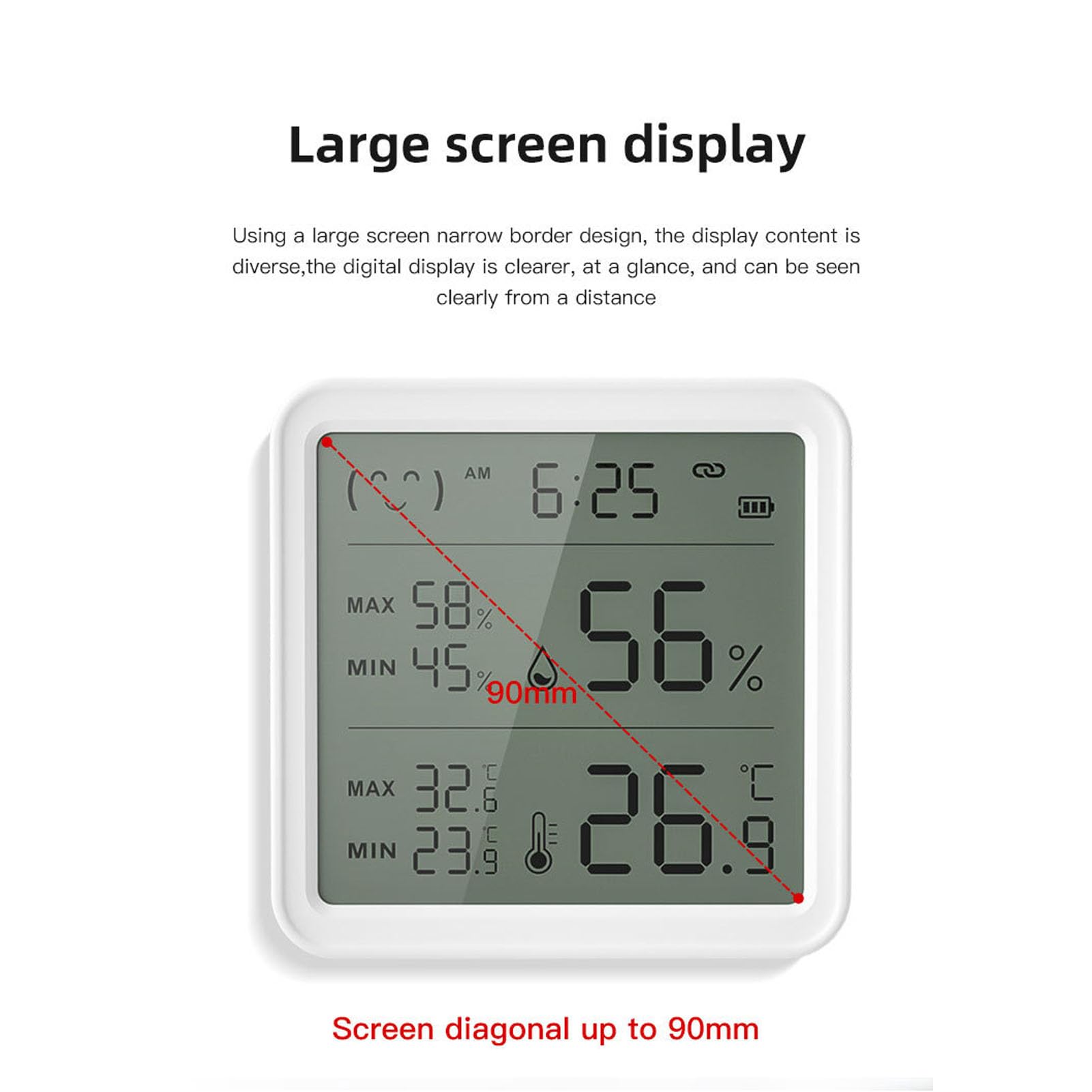 KANASI Sensore di temperatura dell'umidità Bluetooth, igrometro digitale wireless con display LCD per il monitoraggio dell'ambiente domestico interno