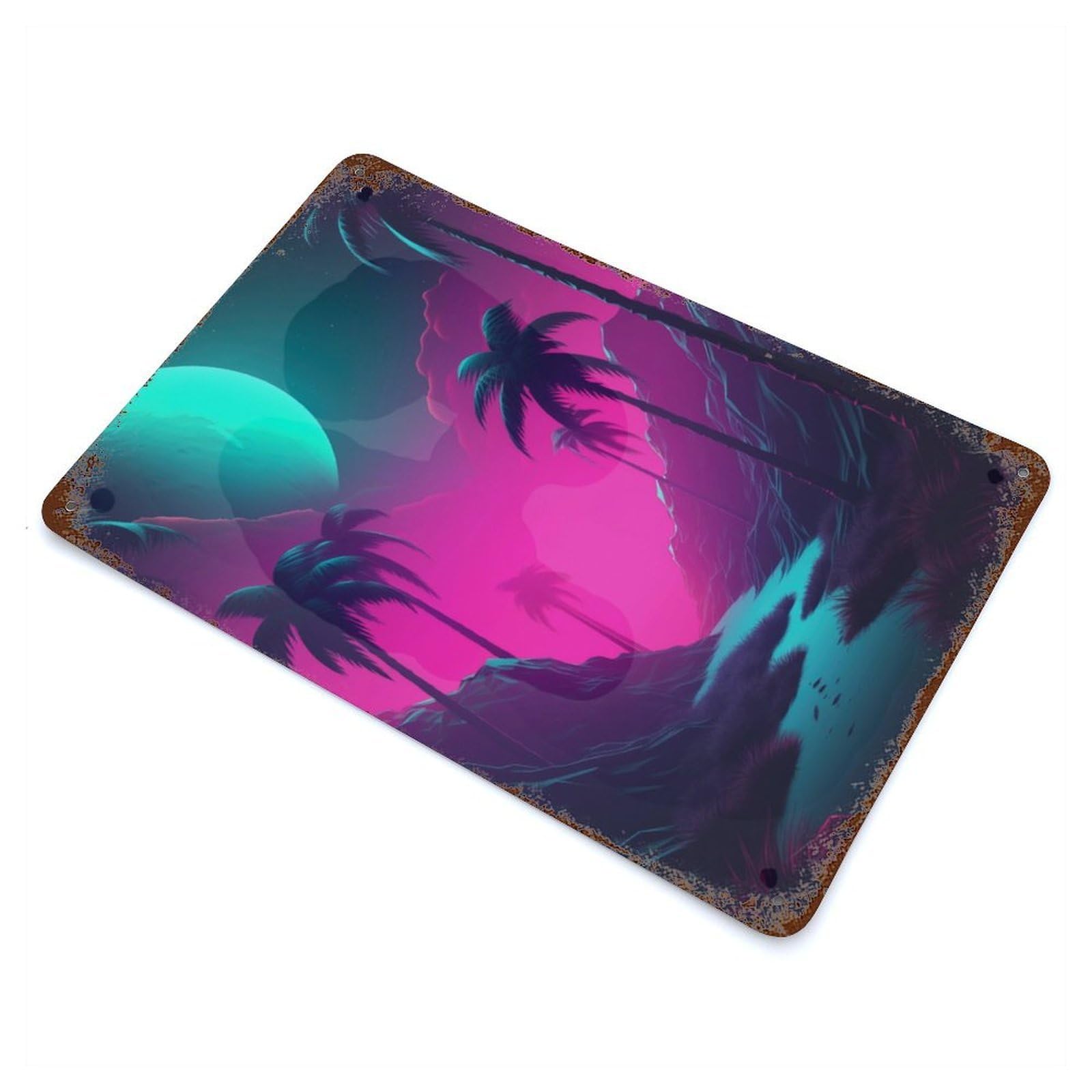 Retro Metal Sign with Intense Synthwave Dreams Design 11.8"x7.9", for Living Room, Hallway And Home Decor, Farmhouse Wall Decor