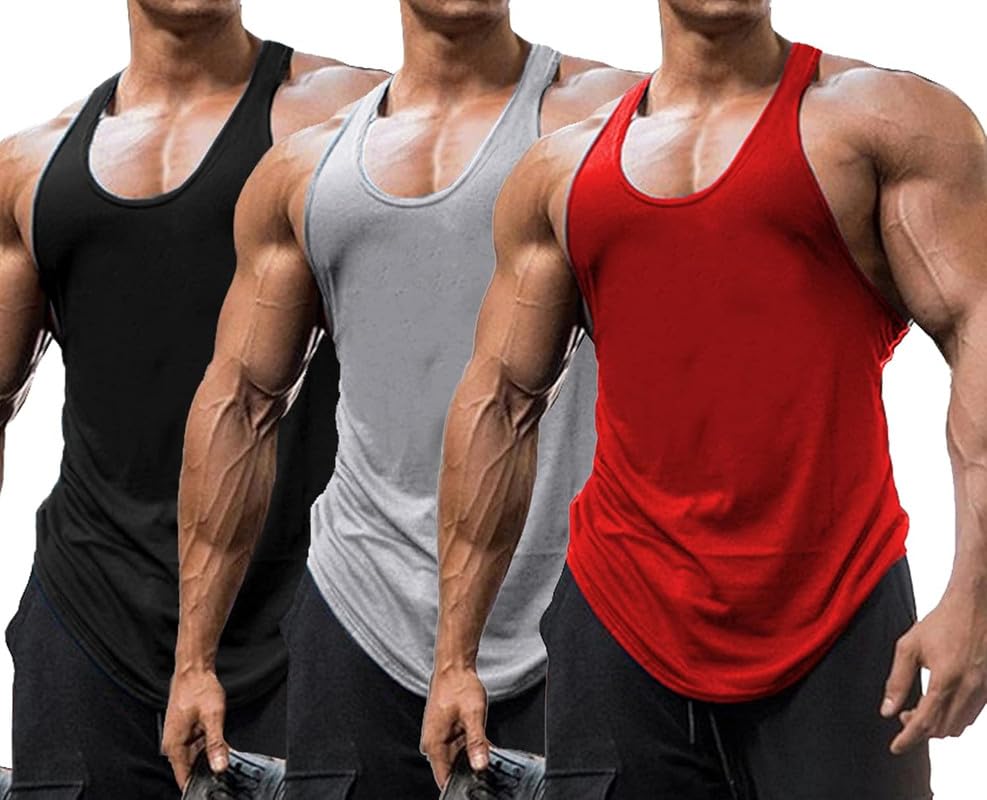 THE BLAZZE Men's Tank Tops Muscle Gym Bodybuilding Vest Fitness Workout Train Stringers L2629-image-41