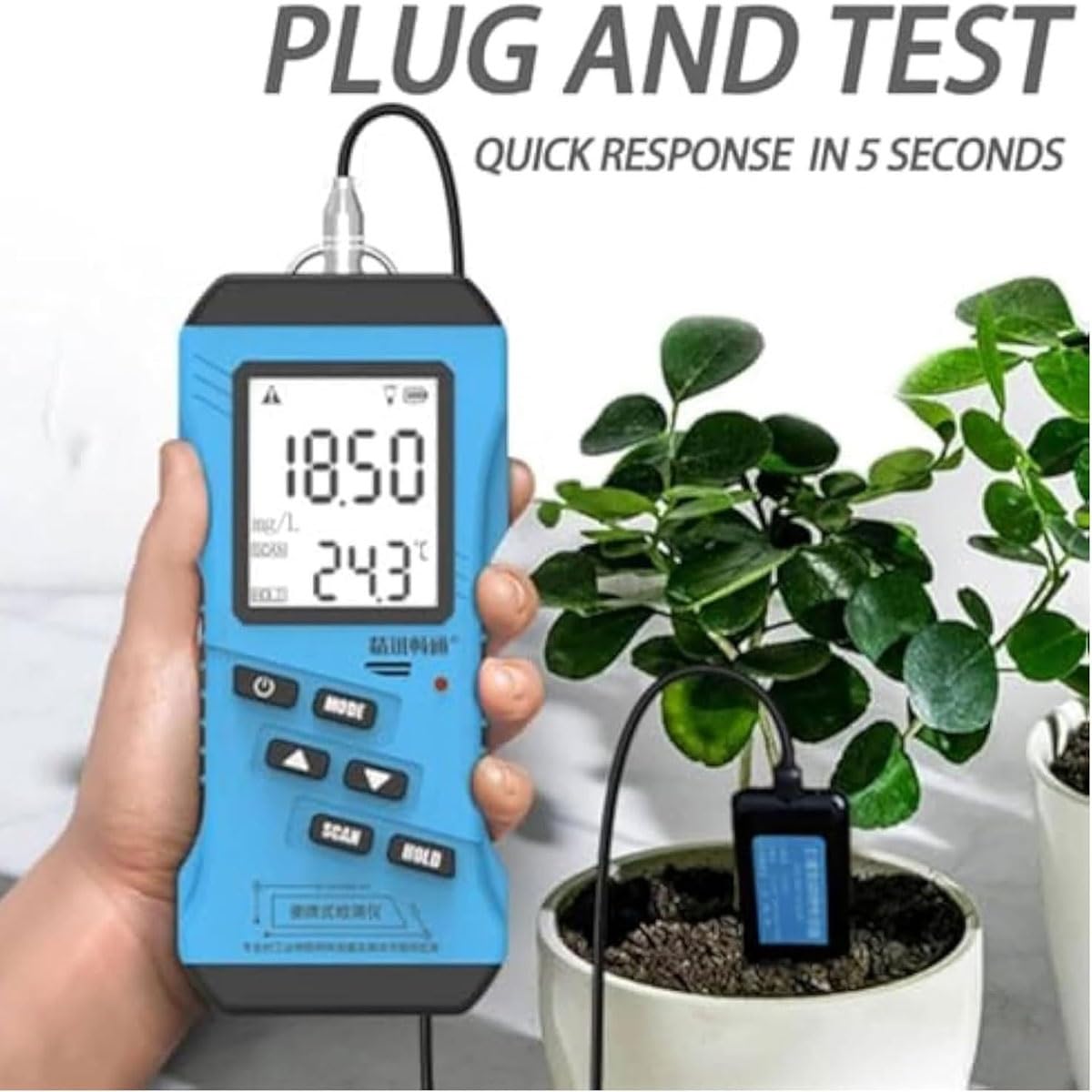 Tester gleby, cyfrowy miernik gleby 7 w 1 z trwałą sondą, tester azotu, fosforu, potasu NPK do testów żyzności gleby o wysokiej dokładności w ogrodzie i pielęgnacji roślin