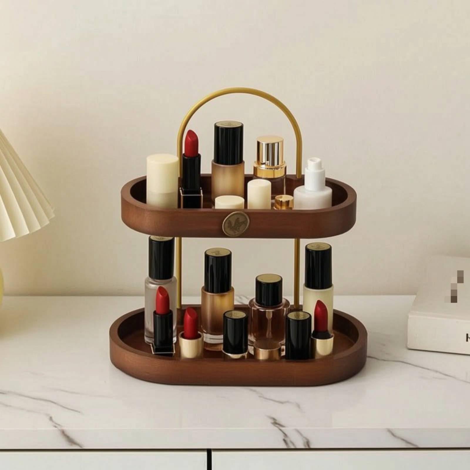 Harilla Kosmetik Organizer Regal Aufbewahrung Halter Ablage mit Kompaktem Freistehendem Aufbau Und Vertikaler Raumnutzung für Schminktisch Kommode Badezimmer Schlafzimmer