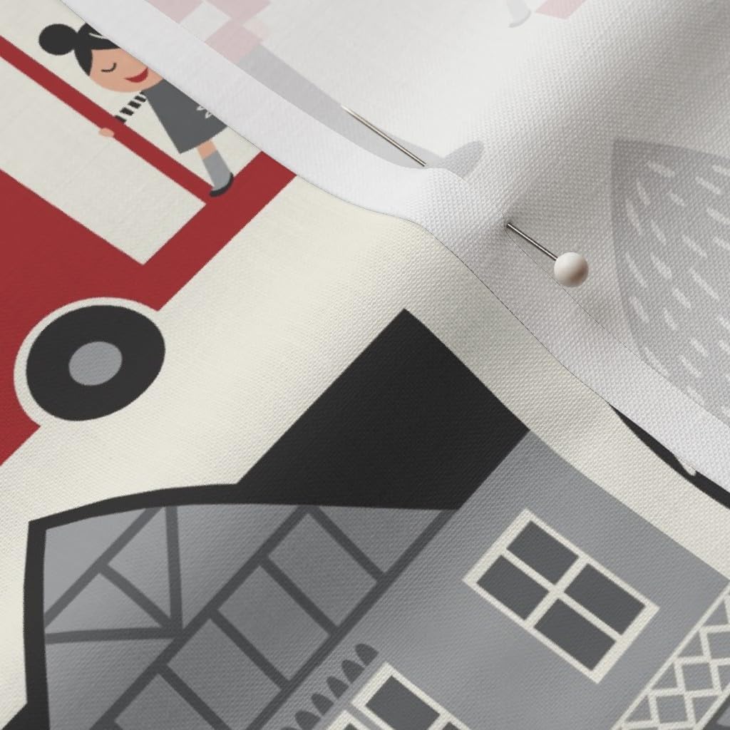 Spoonflower Fabric - London British Bus Great England Printed on Petal Signature Cotton Fabric by The Yard - Sewing Quilting Apparel Crafts Decor