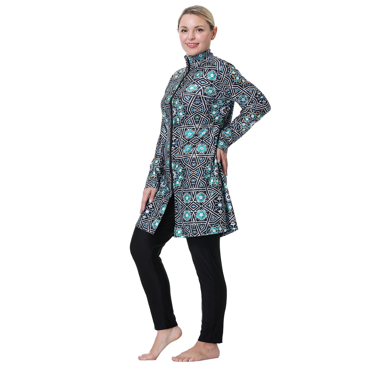 Traje de baño musulmán de Talla Grande para Mujer Traje de baño islámico Burkini