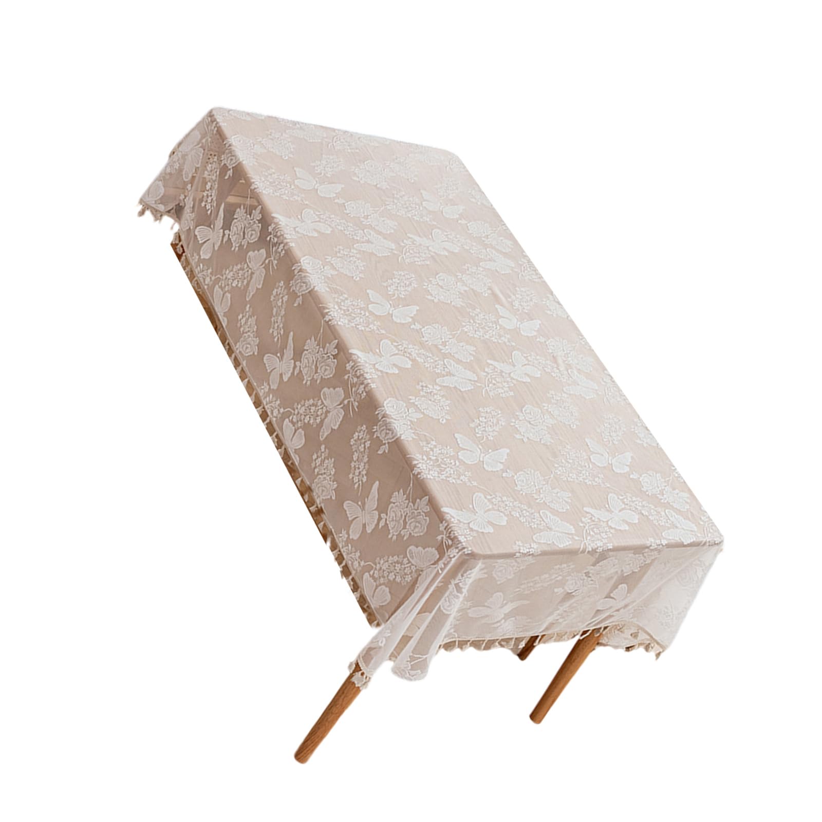 Jazuaiao Decorative White Lace Tablecloth 140x140/100cm Enhancing Elegant Table Decoration for Any Occasion Rectangular Tablecloth