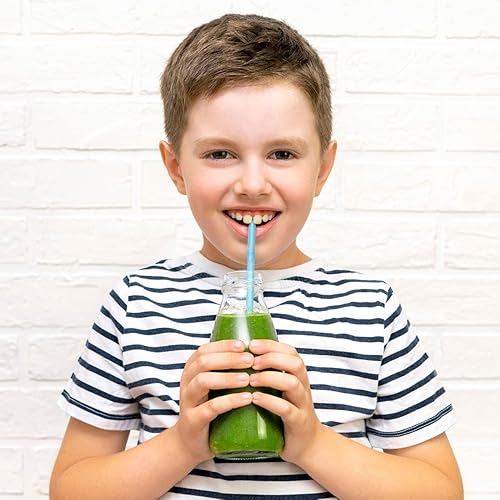 Miniatura 10 de KTOB - 100 popotes coloridos compostables 100% a base de plantas, biodegradables y flexibles, una fantástica alternativa ecológica a las pajitas