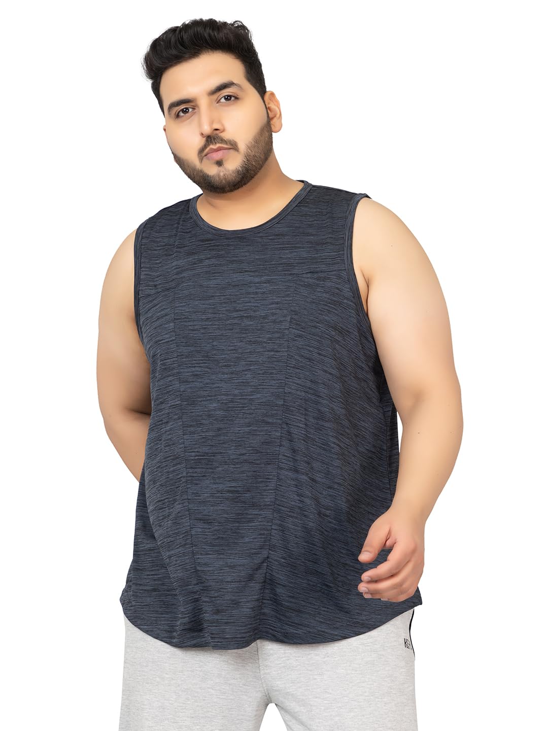 chkokko Men's Polyester Regular Fit Solid Gym Tank Tops Sleeveless Sports Vest-picture-26