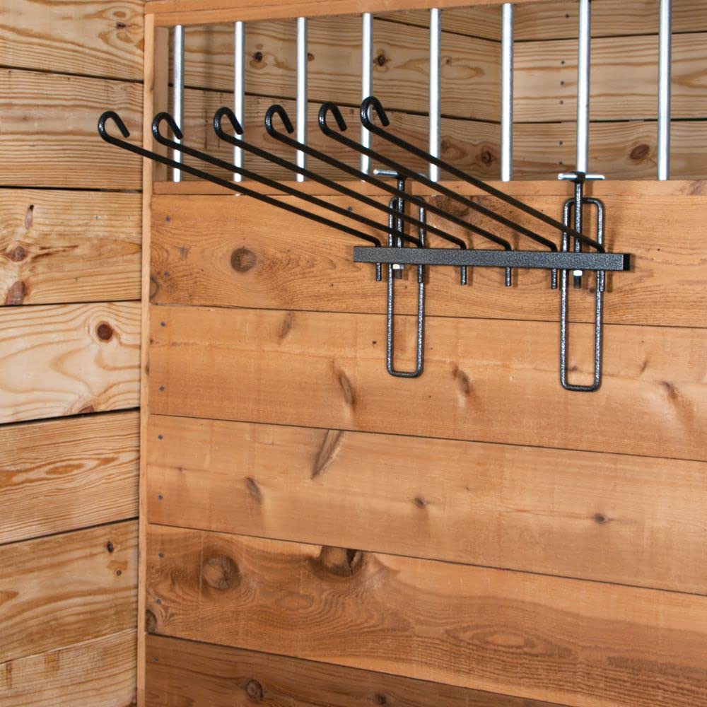 EASY-UP Pro Mini Swing Arm Blanket and Saddle Pad Rack | Color Gray | Space-Saving Stable Organizer | No Tip Swing Arms | Adjustable Hanging Hooks | Extended Support Braces | 7 Year Warranty