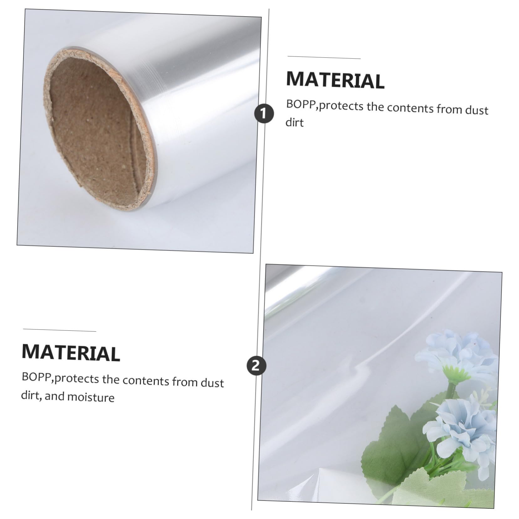COLLBATH Cellophane Trasparente in Cellophane Per Fiori Cestini Articoli Artigianato Protezione Contenuto Resistente Facile Usare