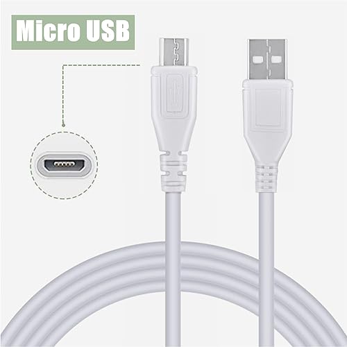 Miniatura 2 de CJP-Geek 5ft White Micro USB Power Cord Lead Charging Cable Replacement for Pokanic C6 Shower Potable Speaker