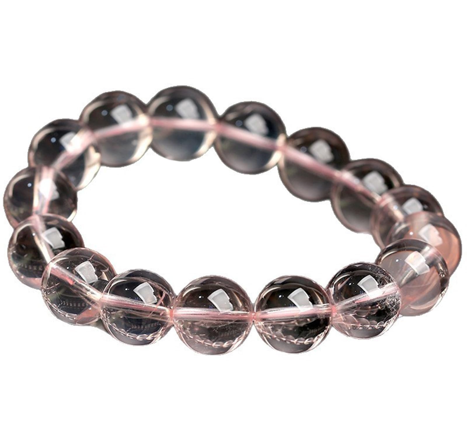 Braccialetto in quarzo rosa arancione ghiacciato naturale, gioiello con perline originali del Mozambico, da donna, regalo calmante per l'energia e l'amore