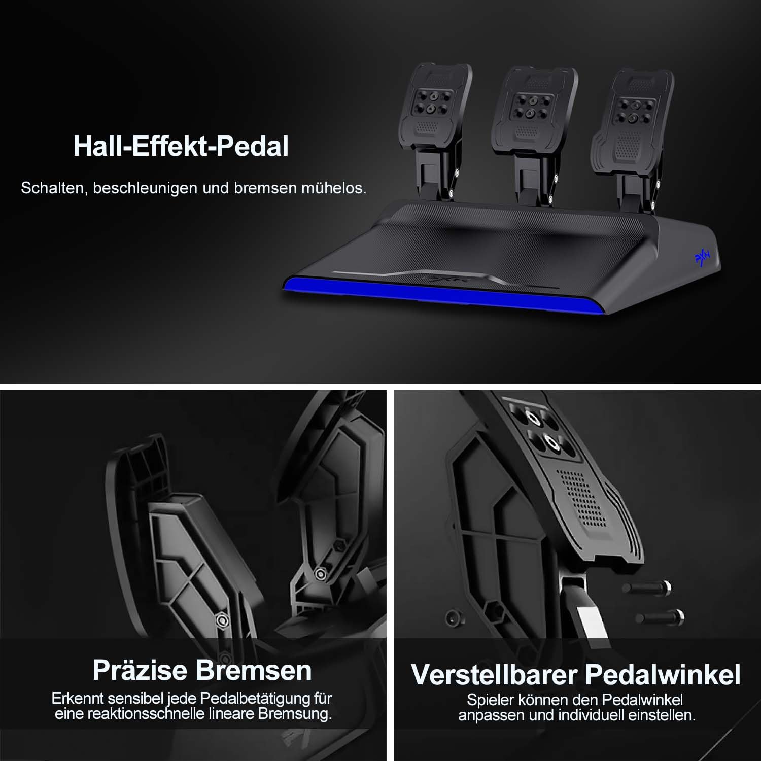 PXN V99 Gaming-Lenkrad Force Feedback 3,2 Nm für PC Xbox One Xbox Series X/S PS4 mit Pedalen Schaltung Hall-Effekt Formel-Racing