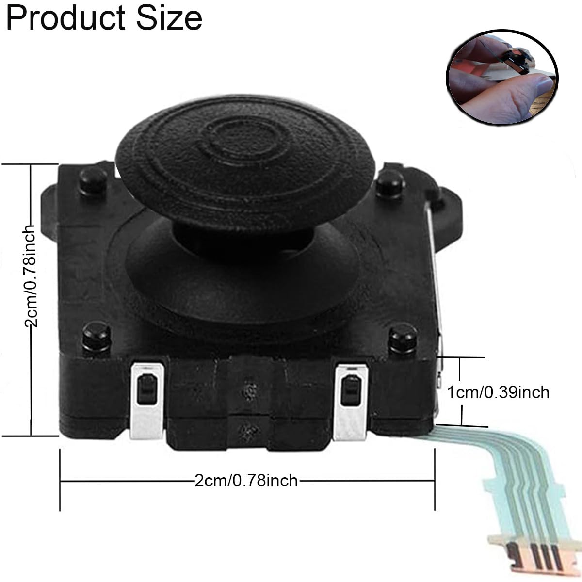 2-Pack 3D Rocker Analog Joystick Botón Thumbstick Repuesto joystick Control Pad Stick Botón Módulo Parte Para Sony PS Vita PCH-2000 PSV 2000 PS Vita 2000 2001 PS Vita 2000 2001 Negro
