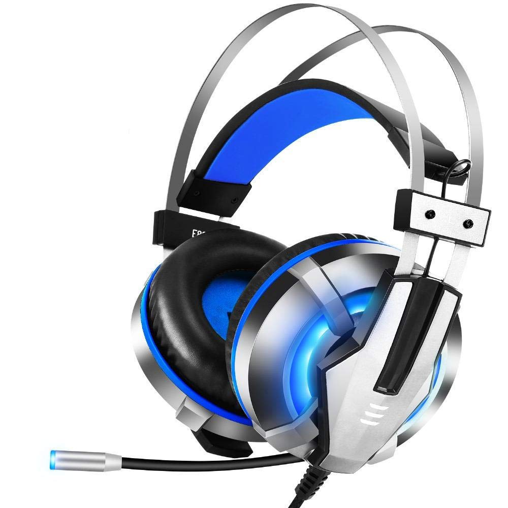Gamingowy zestaw słuchawkowy z wirtualnym dźwiękiem przestrzennym 7.1 Przewodowe słuchawki do gier z mikrofonem z redukcją szumów na PC/Xbox/PS4 Double the comfort