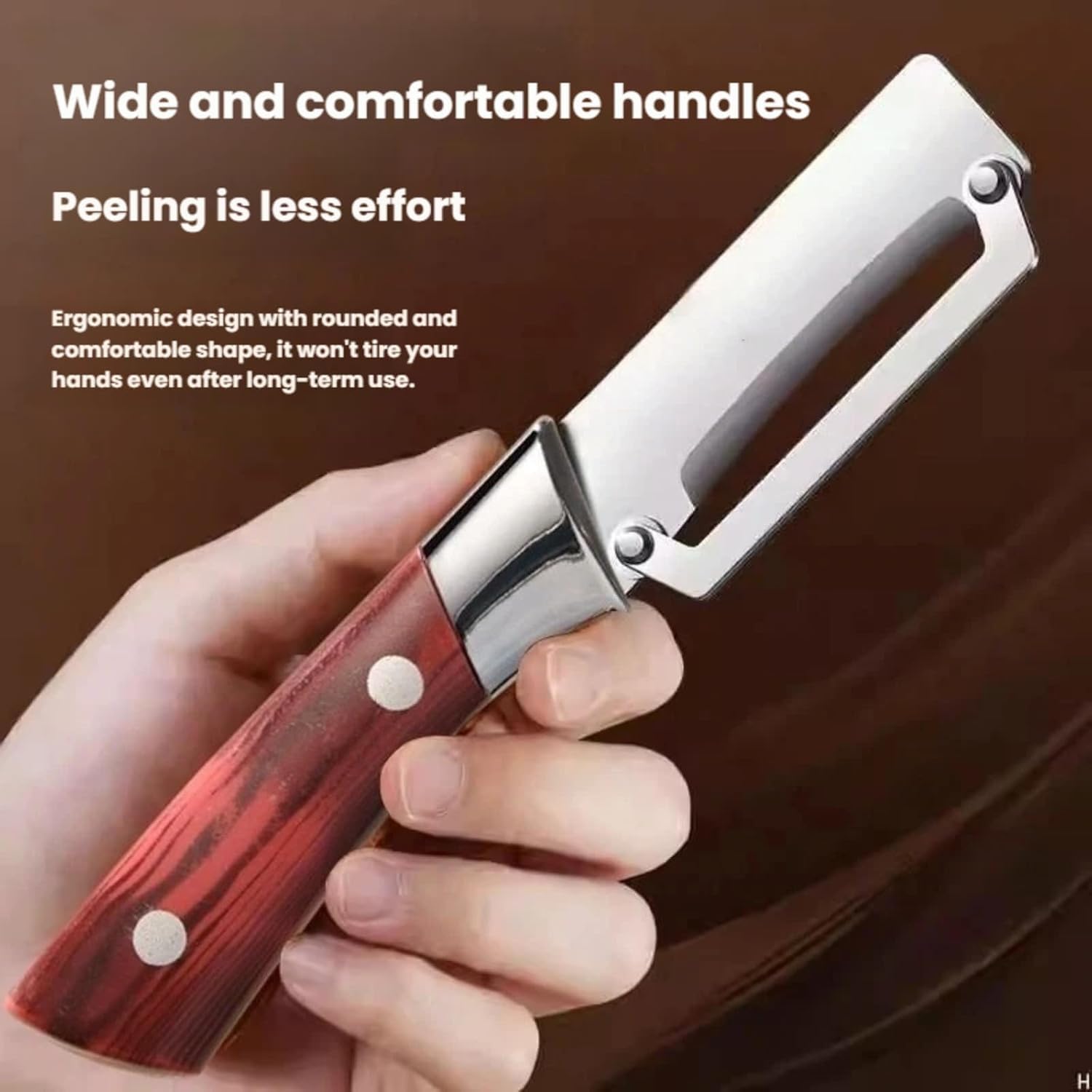5 peladores multifuncionales, cuchillo pelador de caña de azúcar, pelador de verduras, acero inoxidable, mango ancho ergonómico, agarre cómodo, resistente, para melón grueso, corteza dura, uso en