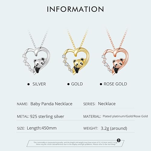 Miniatura 6 de Collar de plata de ley 925 con dije de perro y gato y panda para mujer, lindo y delicado collar con colgante de animales, regalos para gatos, mamá,