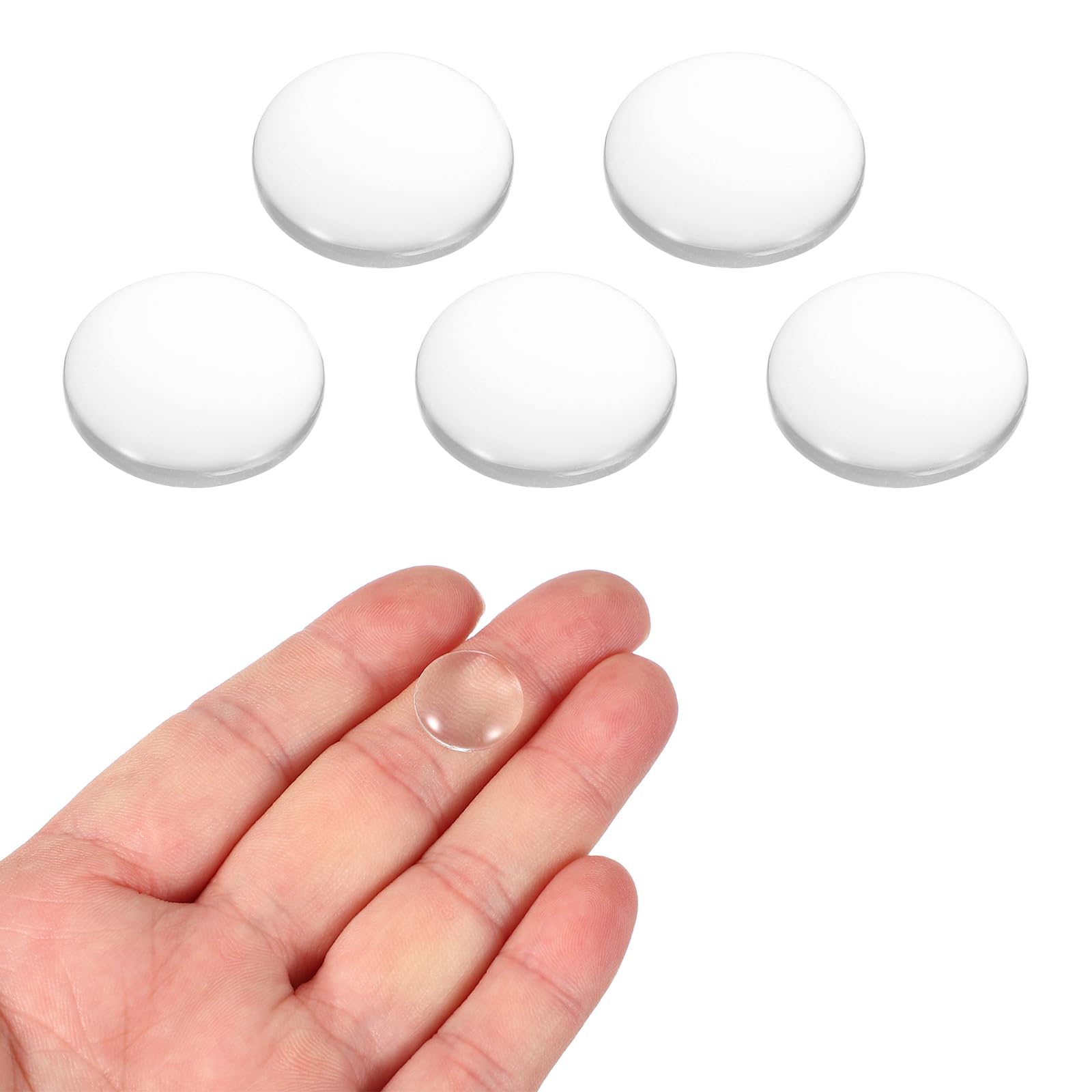 PATIKIL 5 Pcs Convex Lens, 15mm OD 42mm Focal Length Magnifier Lens Optical Lenses Borosilicate Magnifying Glass Flat Convex for DIY Crafts Office Home Science LED Spotlights Flashlights
