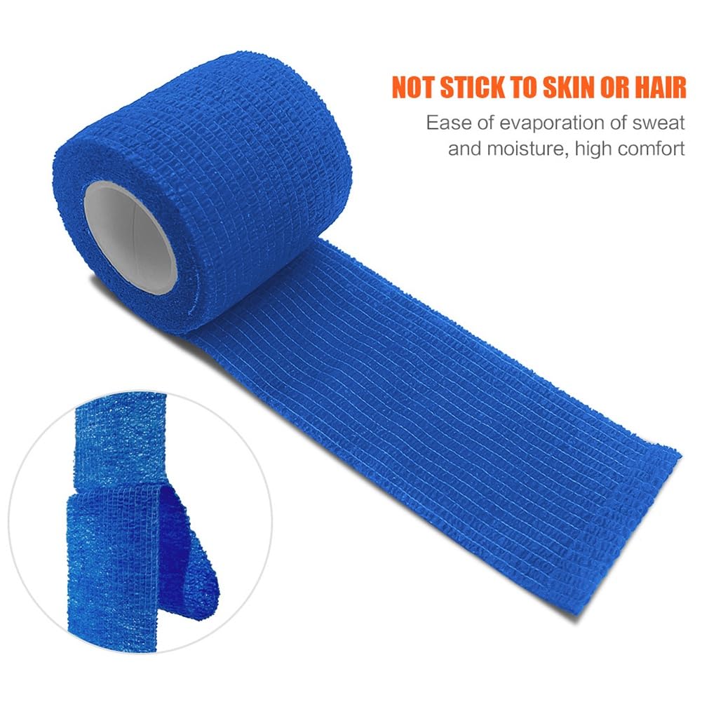 Nastro Avvolgente per Elastiche Autoadesive Sportive Blu per Cuscinetti di Supporto per Ginocchia, Caviglie,