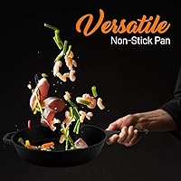 Vista 5 de NutriChef Pre-Seasoned Cast Iron Skillets - 3 Pieces Cast Iron Cookware Set w/Drip Spout and Scraper - Compatible with Induction, Electric Stovetop