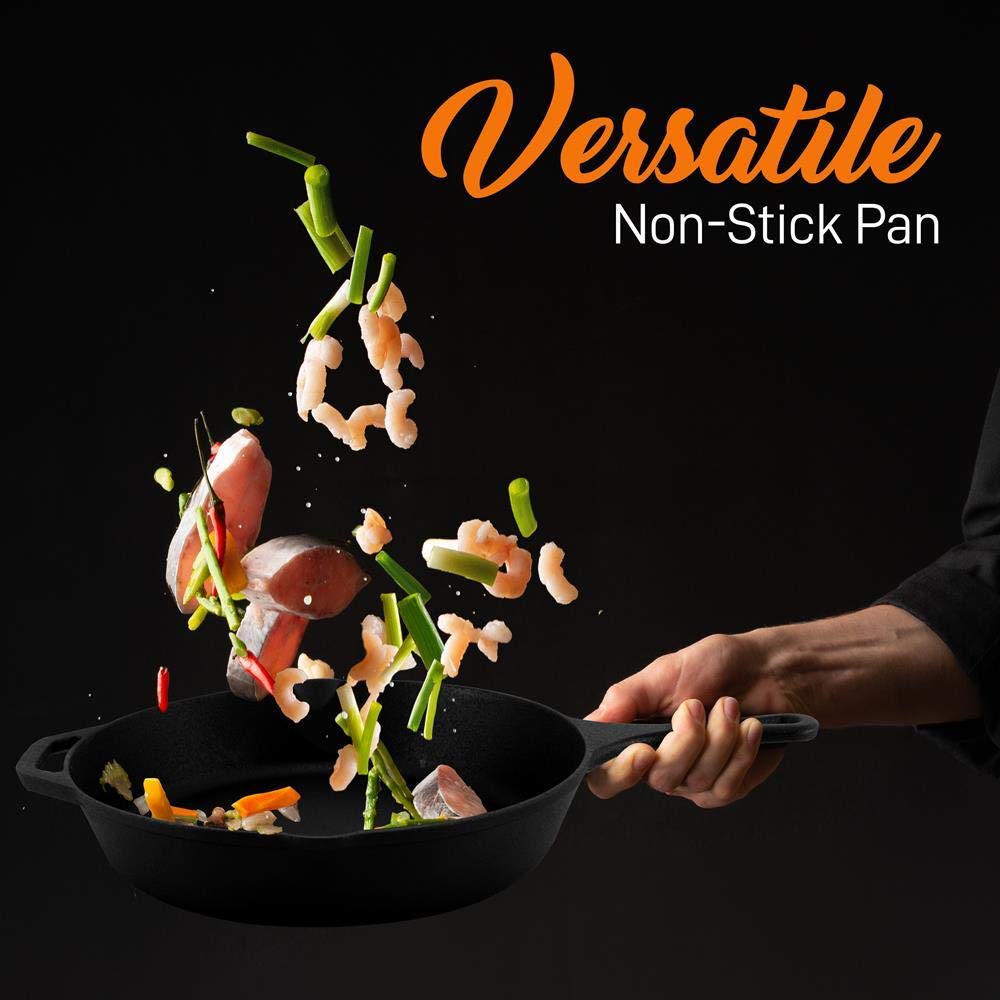Amazon.com: NutriChef Pre-Seasoned Cast Iron Skillet Pans