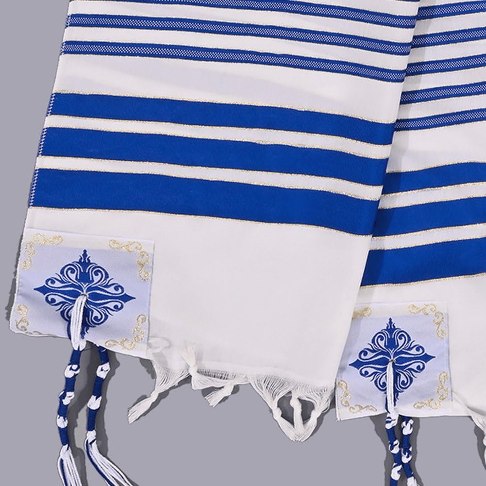 Chal De Oración Judío Tallit Katan Israel con Cuerdas Tzitzit Tallit Tradicional Israelí con Bendición En Banda para Cuello para Hombres Y Mujeres