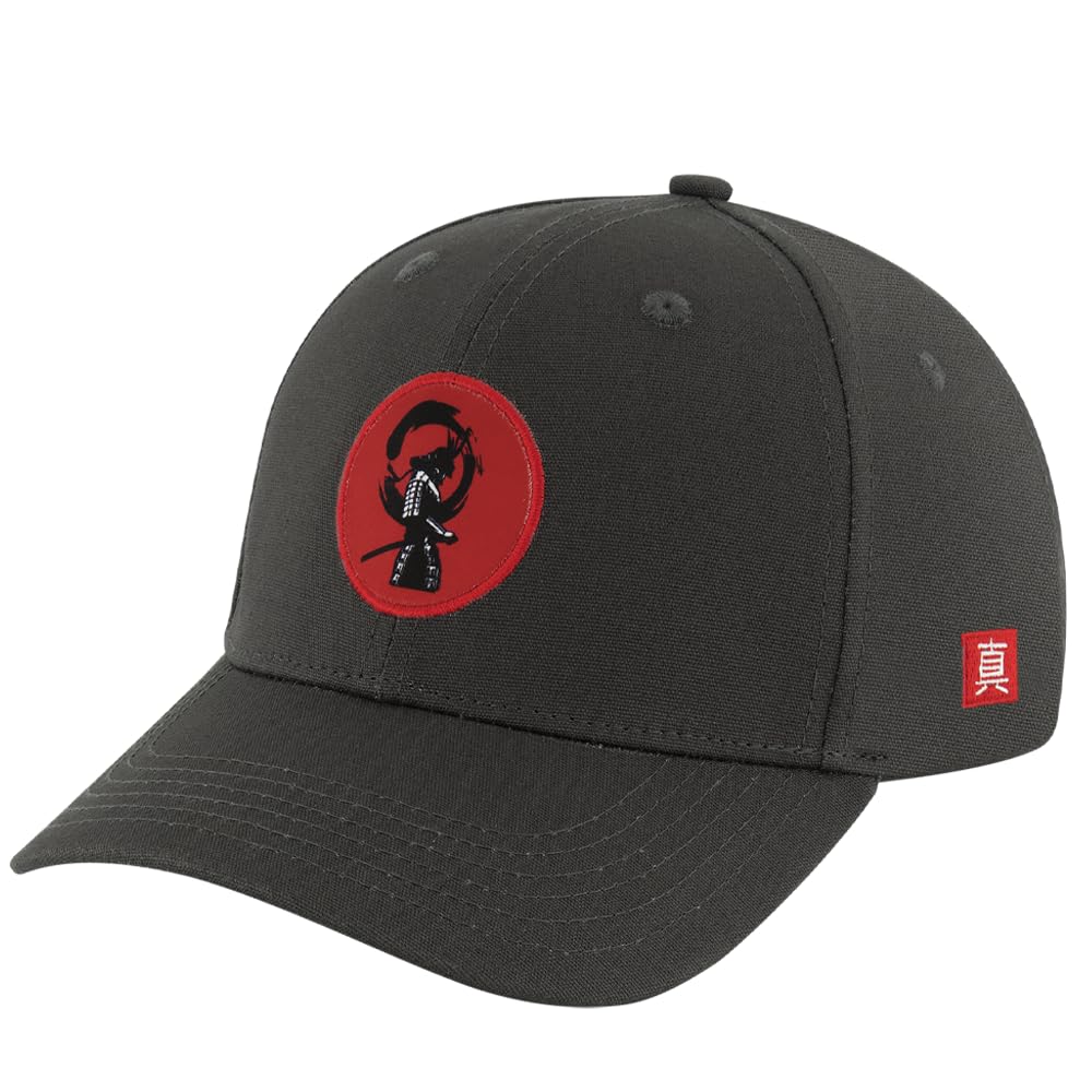 Nebelkind Basecap-Herren Damen, Baseball Cap mit Patch, Samurai, Einheitsgröße OneSize Größenverstellbar Unisex Baseballkappe, Casual Streetwear Style Cap mit gebogenem Schirm