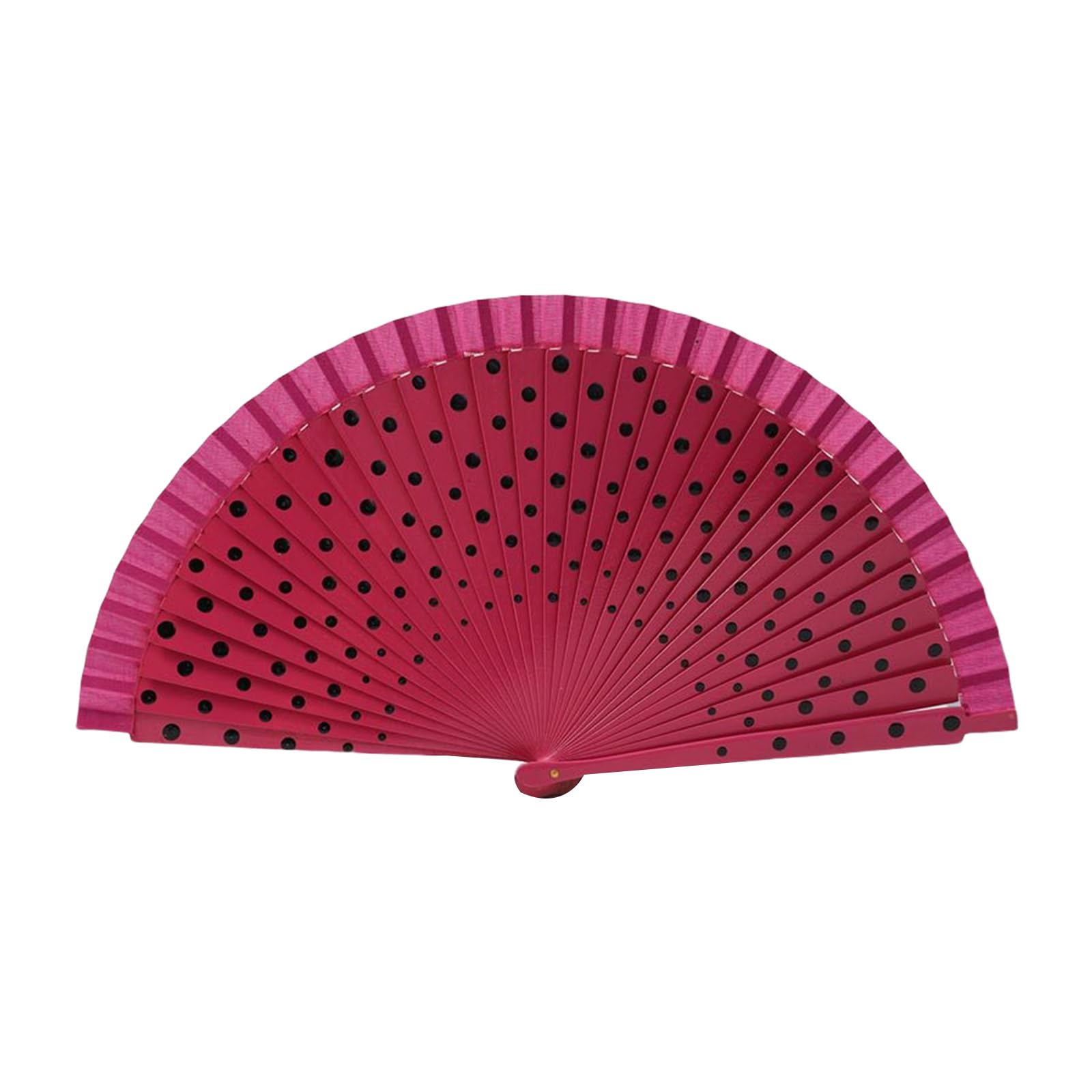 Flamenco Spanish Hand Fan Vintage Dots Pattern 23cm Wood Folding Fan for Dancing Party Decoration Dance