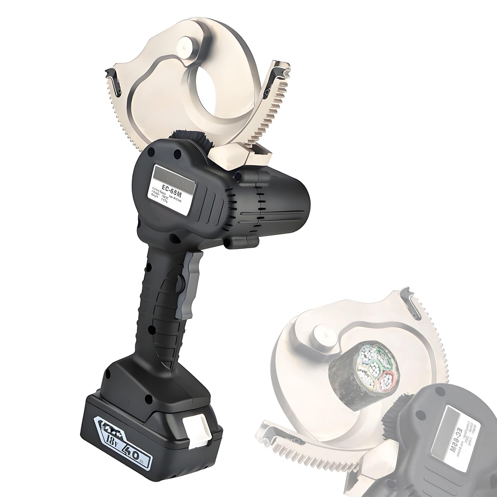 Gykozy Electric Ratchet Cable Cutters - Battery Powered Hydraulic Cutters For Quick Cutting Of Aluminum And Copper Armoured Cables (65M)