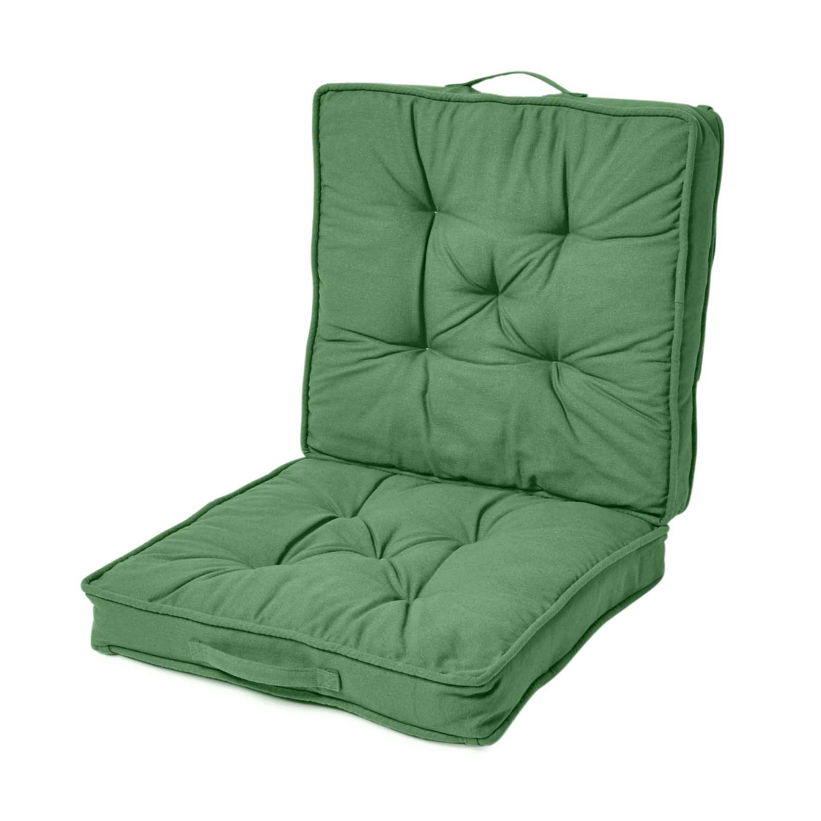 Homescapes (Forest Green) Cotton Travel Back Support Booster Cushion