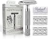 Rockwell Razors 6C Razor, 6 Levels of Adjustment, Double Edge Razor, Shaver, Mens Razor, Sensitive Skin, Includes 5 Replacement Blades White Chrome