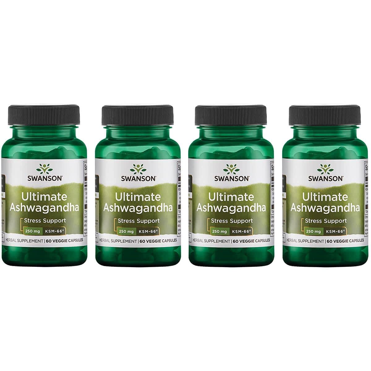 SwansonUltimate Ashwagandha 250 mg 60 Veg Caps 4 Pack