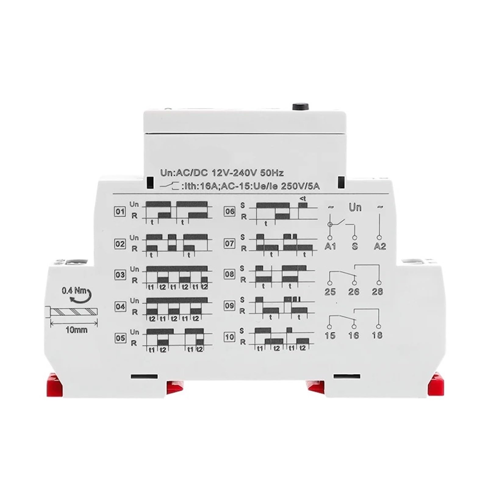 Impulsrelais Multifunktions-Zeitrelais mit Digitalanzeige, 16 A, mit 20 Funktionsoptionen, AC DC 12 V, 24 V, 220 V, 230 V(X1 ACDC12V-240V)