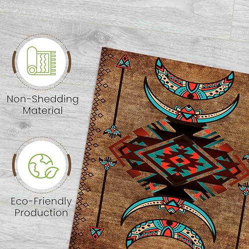 Tapete navajo decorativo 2x6ft terciopelo cristal miniatura 5